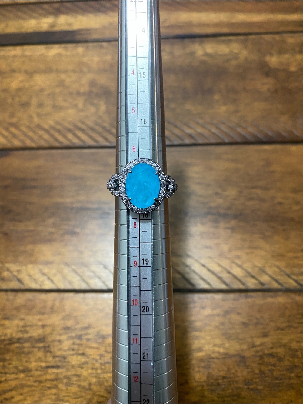 Bomb Party OG Originals Ring - Lab Created Light Blue Quartz - Hematite Plating
